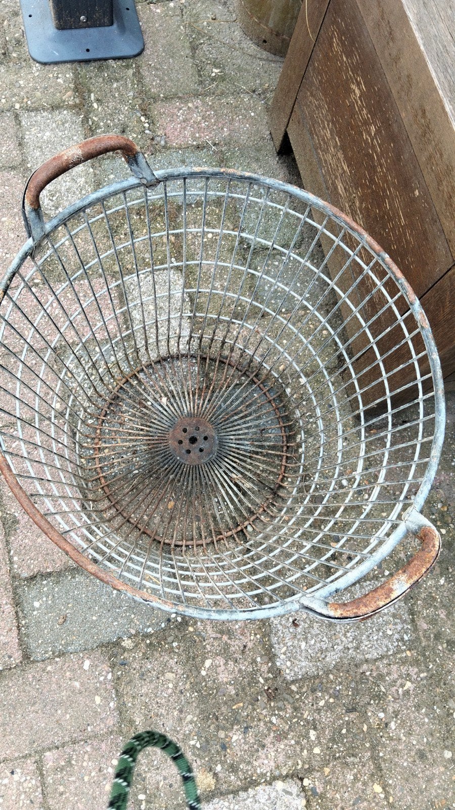 Brocante aardappelmand draad mand metaal, Ophalen