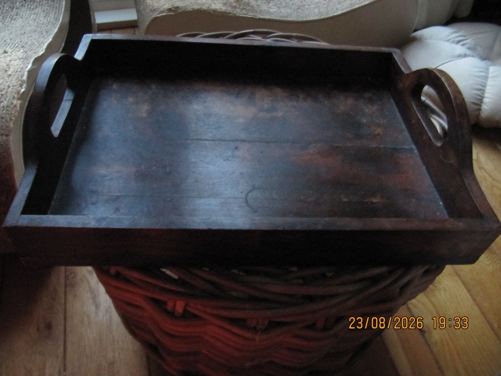 zgan mooi donker teak dienblad, Ophalen, Met handvatten, Zo goed als nieuw, Dienblad