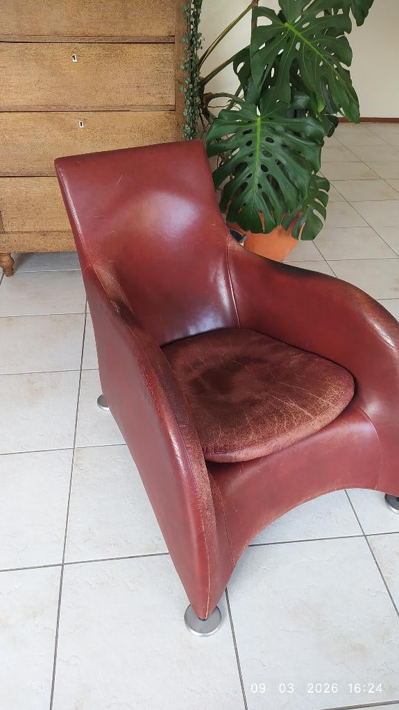 Fauteuil, Ophalen, Gebruikt, 50 tot 75 cm, Leer
