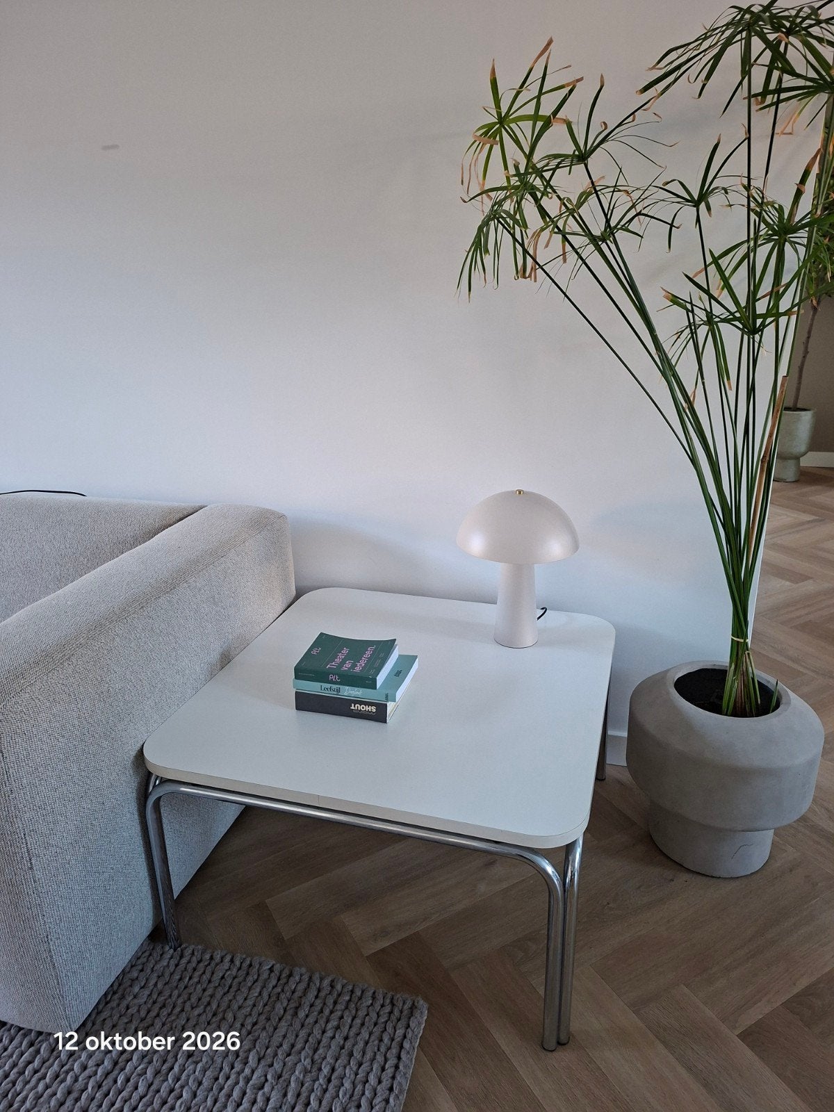 Originele seventies salontafel RVS frame, Gebruikt, 50 tot 100 cm, Vierkant, 50 tot 100 cm