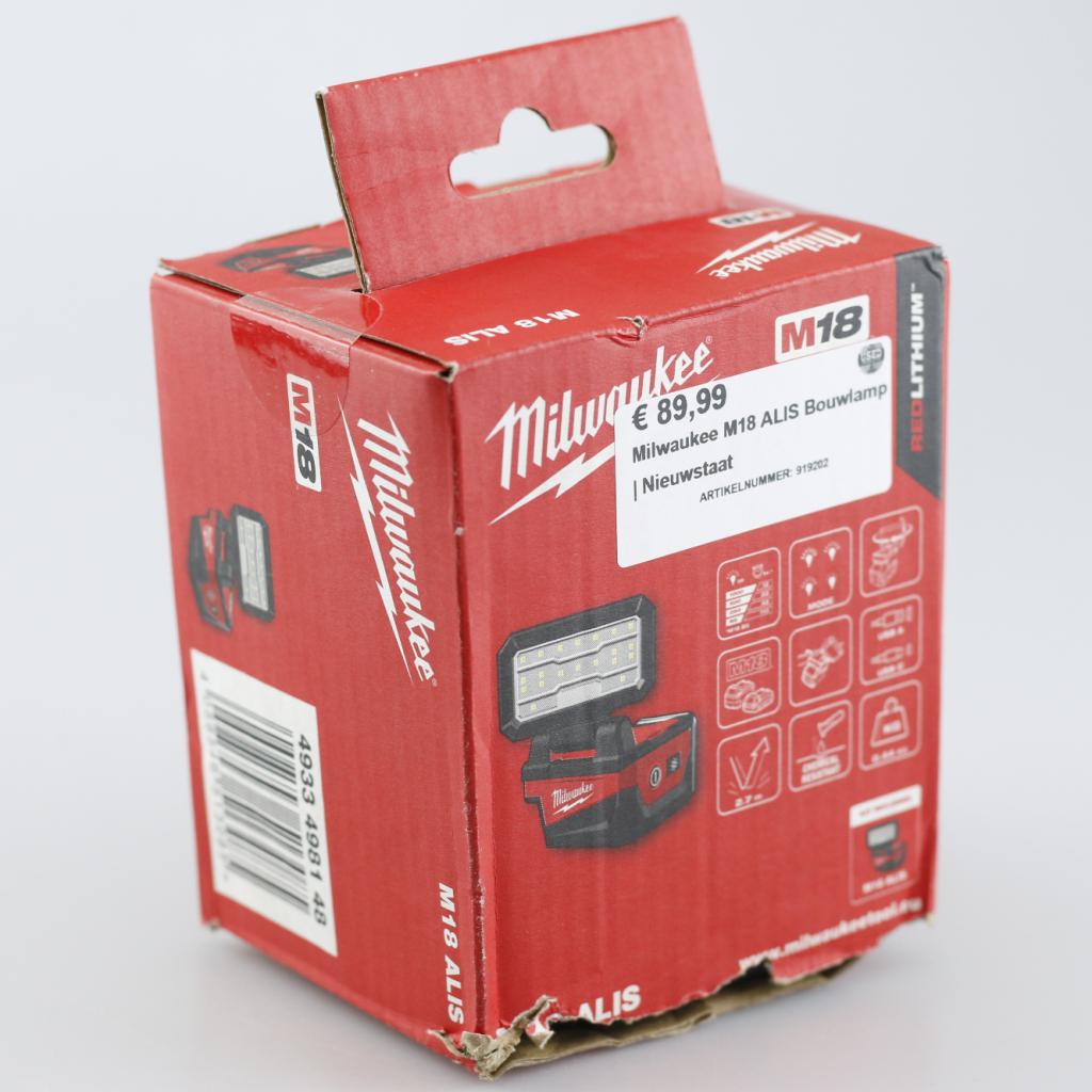 Milwaukee M18 ALIS Bouwlamp | Nieuwstaat, Milwaukee, Zo goed als nieuw, Support@milwaukee.com, Milwaukee Electric Tool Corporation, 13135 W. 
Lisbon Road, Brookfield, WI 53005
USA