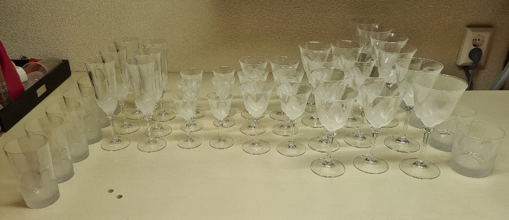 44-delig Servies J.G. Durand Florence – Kristal bloemmotief, Ophalen