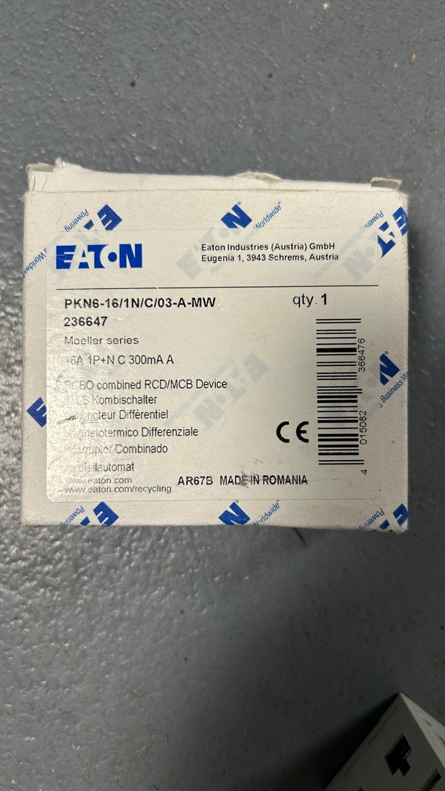 Eaton PKN6-16/1N/C/03-A-MW Aardlekautomaat 16A, Ophalen of Verzenden, Nieuw, Eaton, Aardlekautomaat