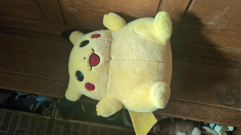 Vintage Jumbo Pikachu Knuffel (Chonkychu) - Jaren '90, Gebruikt, Geel, Overige typen, Ophalen of Verzenden