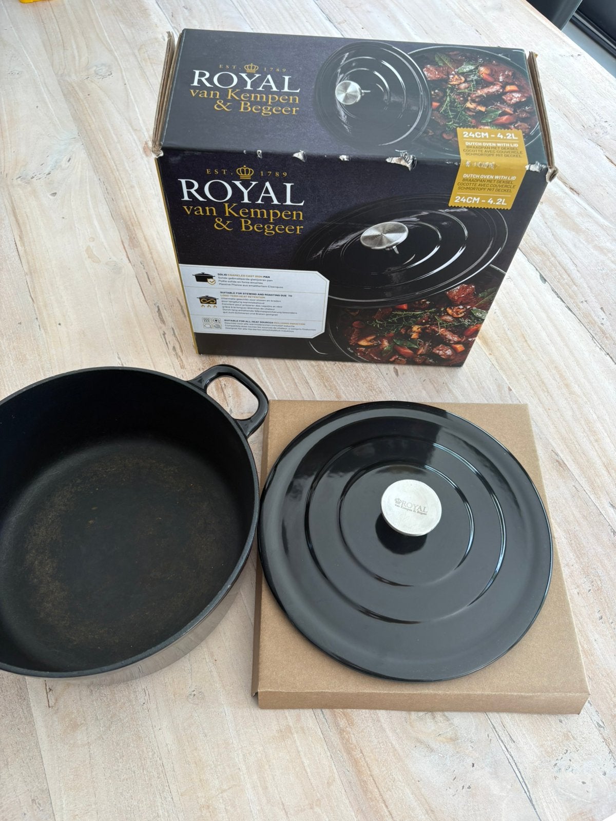 Dutch oven gietijzer pan Royal van Kempen & Begeer, Ophalen of Verzenden, Zo goed als nieuw, Gietijzer