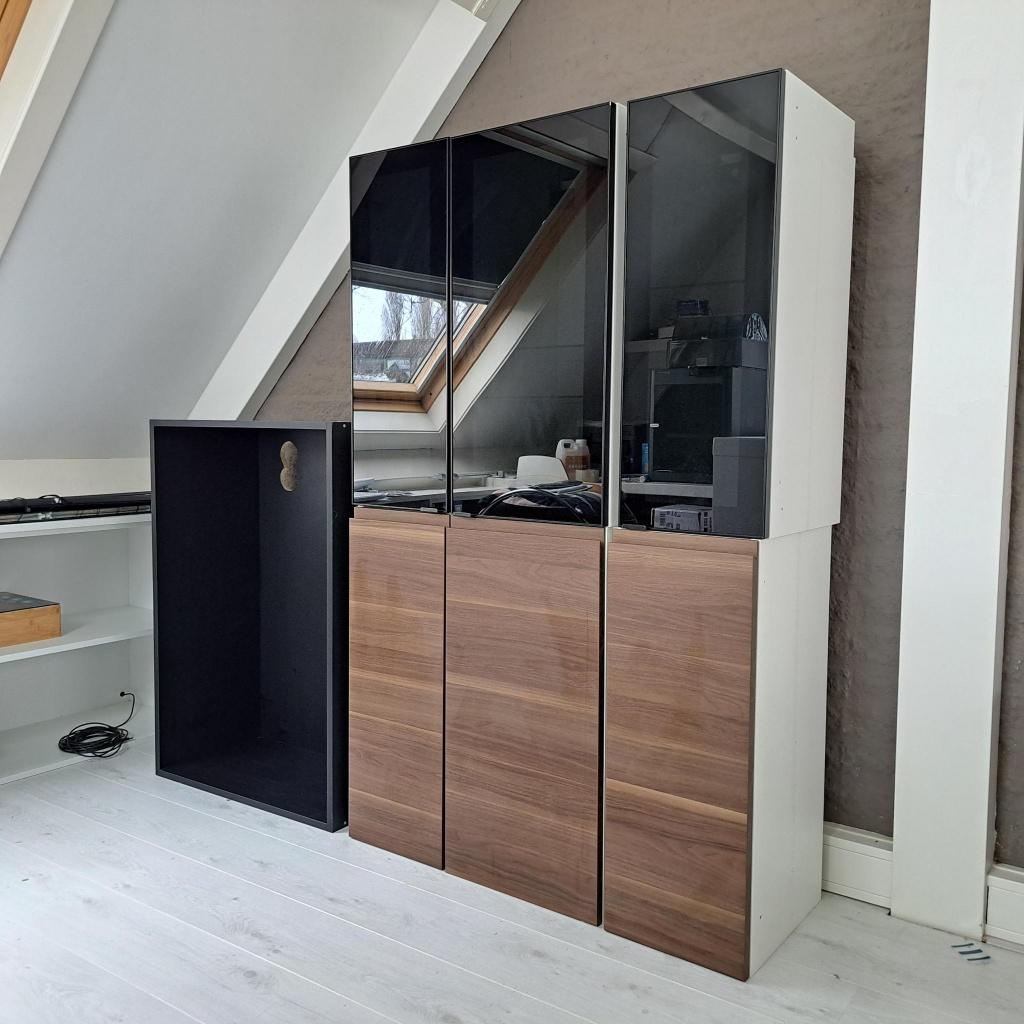 Ikea kast met glazen deuren, Ophalen, Met deur(en), 100 tot 150 cm, 150 tot 200 cm