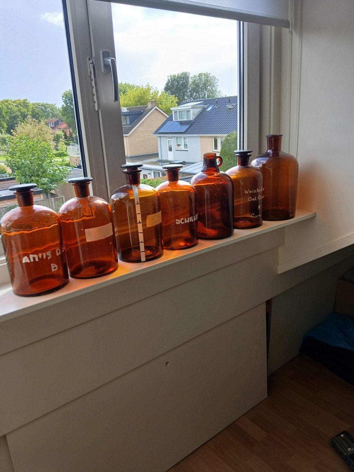 7 Vintage Apothekers flessen potten, Antiek en Kunst, Ophalen
