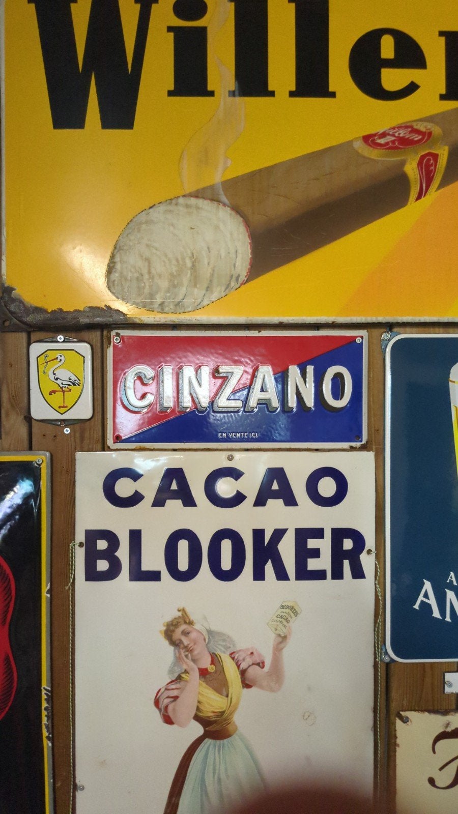 emaille reclamebord cinzano te koop/ruil, Ophalen of Verzenden