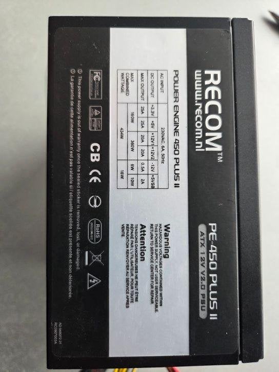 Recom PE-450 plus II, Computers en Software, Interne voedingen, Ophalen, Gebruikt