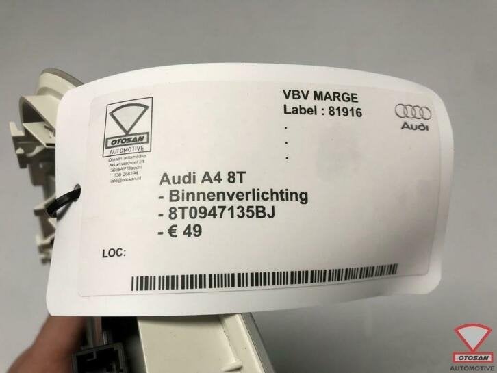 audi a4 8k a5 8t binnenverlichting hemel 8t0947135bj, Gebruikt, AUDI AG, Auto-Union-Strasse 1
85045  Ingolstadt, DE, Kundenbetreuung@audi.de