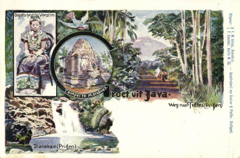 indonesie, JAVA, Dajak Vorstin, Mendoet, Ned. Indie (1900s), Ophalen of Verzenden, Voor 1920, Ongelopen, Buiten Europa