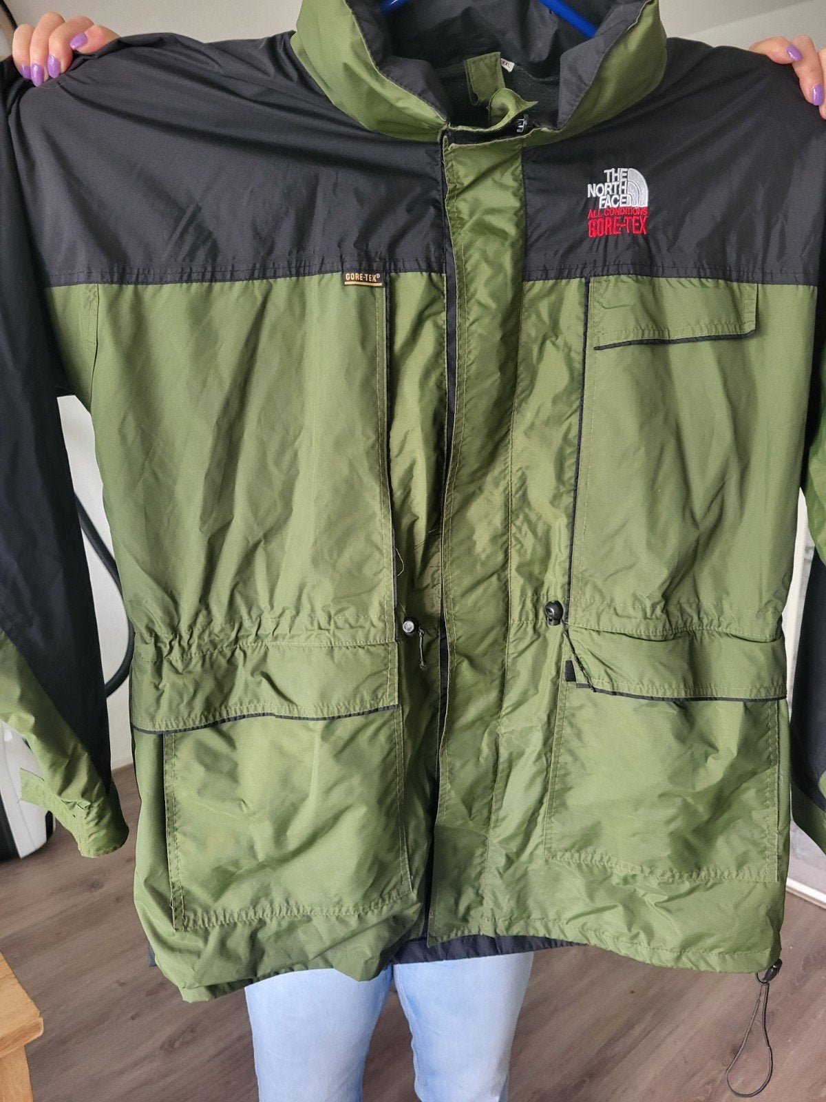 The North Face Gore-Tex Jas - Groen/Zwart, Maat 46/48 (XL) of groter, Ophalen of Verzenden, The North Face, Gedragen