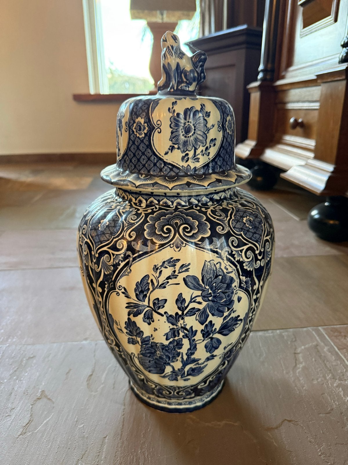 Prachtige Delfts Blauwe Gemberpot met Deksel - Royal Boch, Ophalen