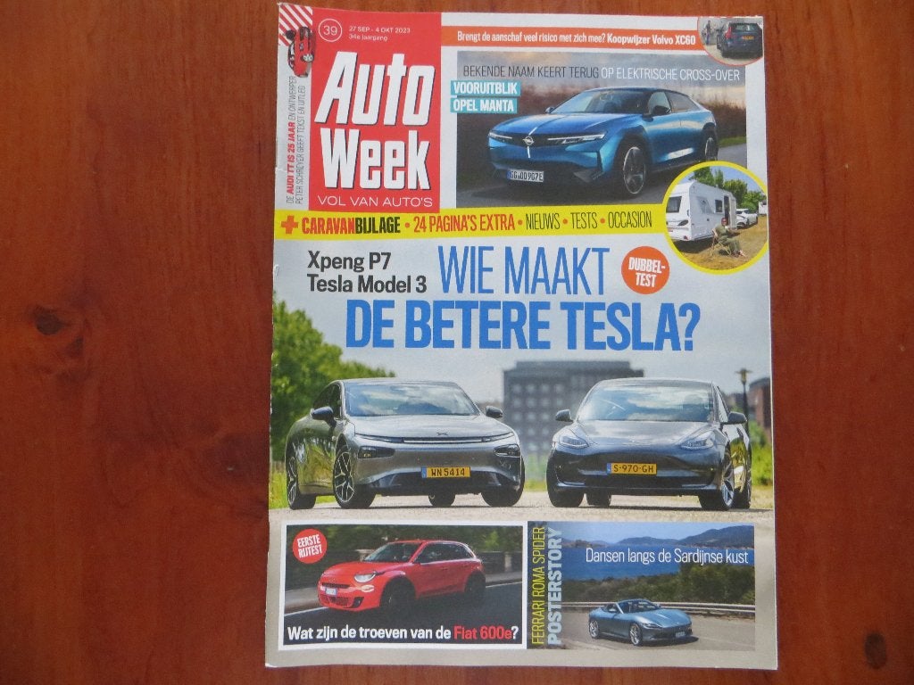 Autoweek 39 2023 Xpeng P7, Tesla Model 3, Fiat 600e, Ferrari, Ophalen of Verzenden, Nieuw, Ferrari