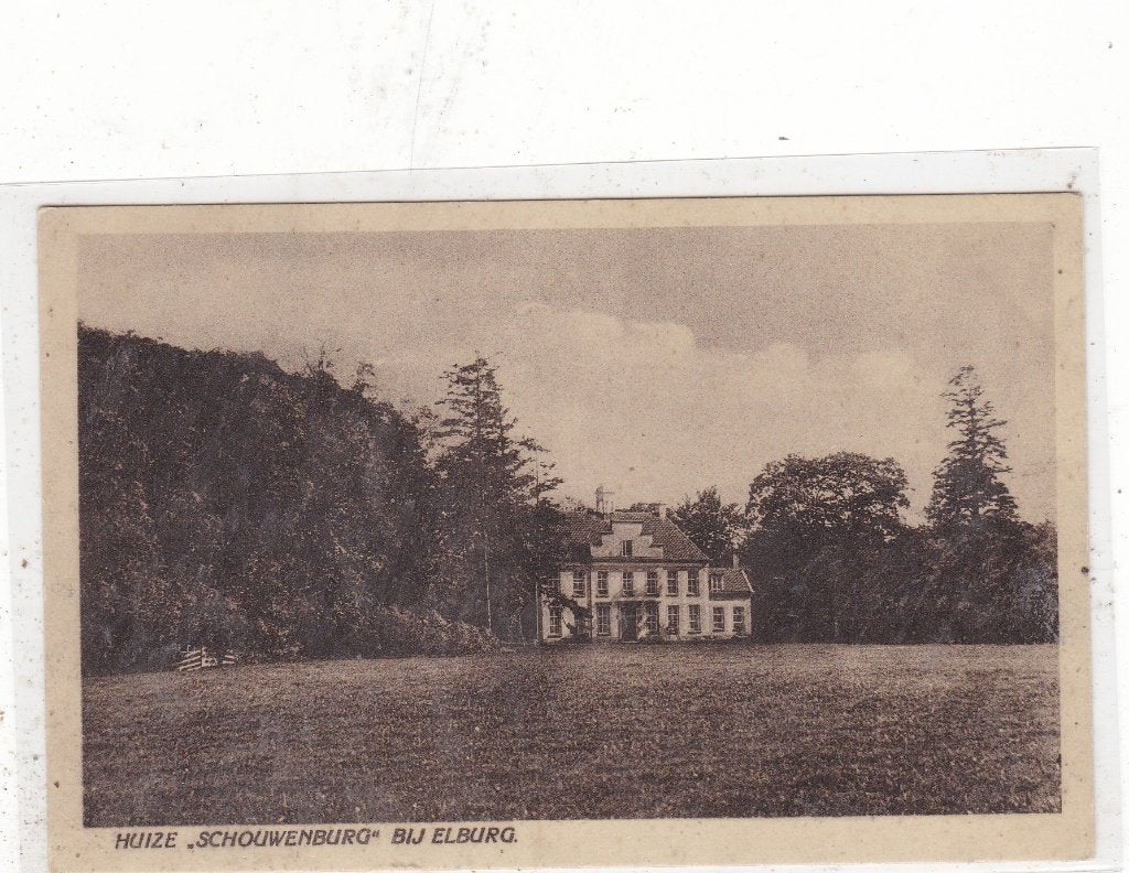Elburg-Huize Schouwenburg circa 1925, Verzamelen, Ansichtkaarten | Nederland, Ophalen of Verzenden, 1920 tot 1940, Ongelopen, Gelderland