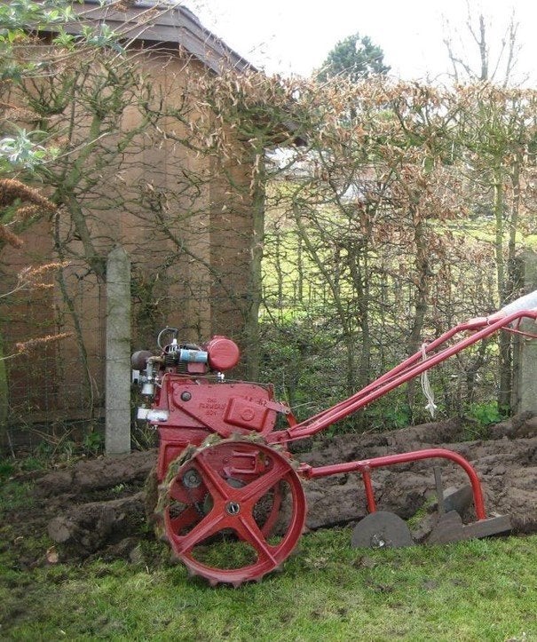 Motoculteur met ijzeren wielen, Tuin en Terras, Tuinwanddecoratie, Ophalen