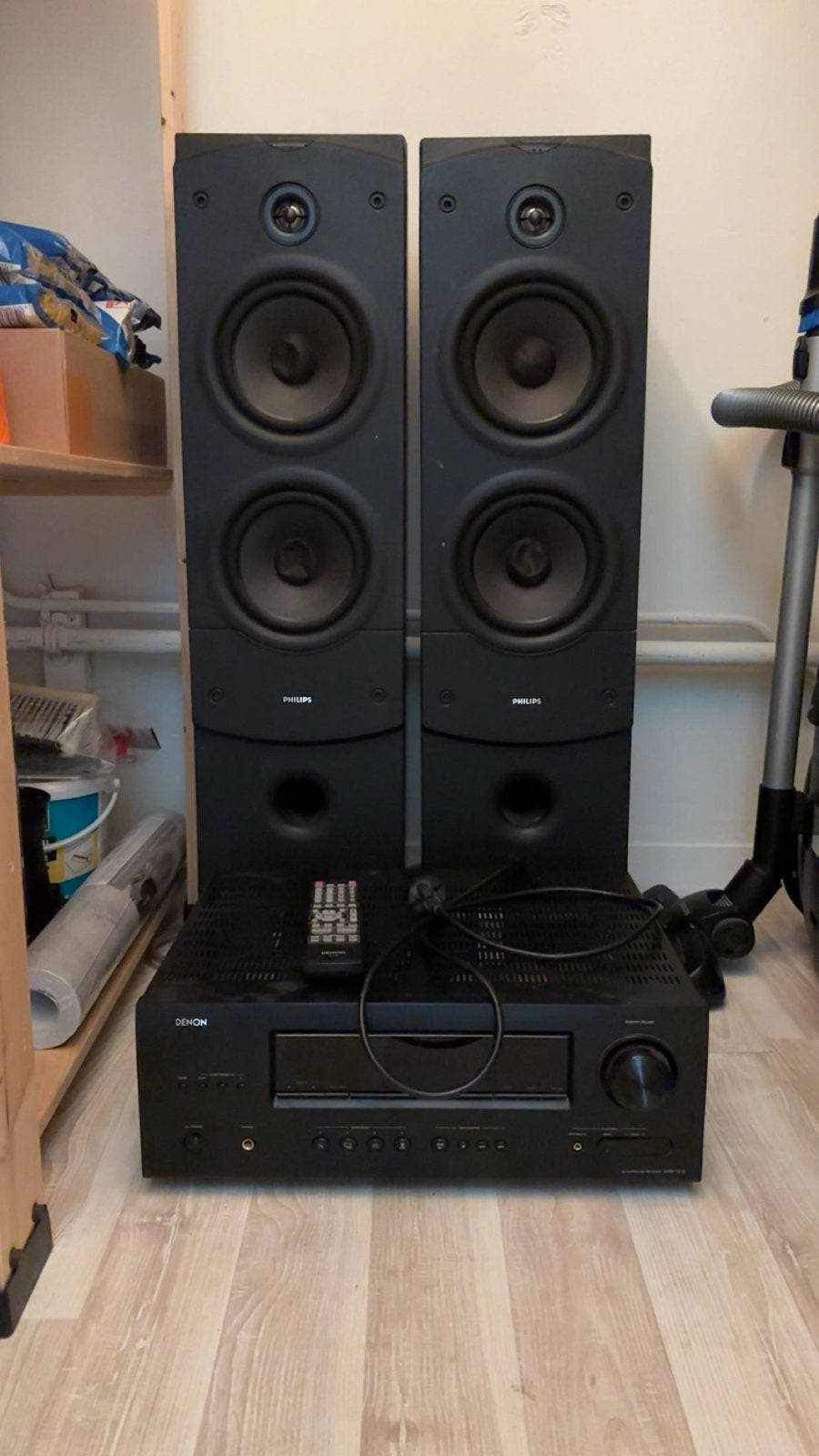 Philips FB 698 speakers met Denon AVR-1312 receiver, Audio, Tv en Foto, Luidsprekers, Ophalen, Philips, Gebruikt, Complete surroundset