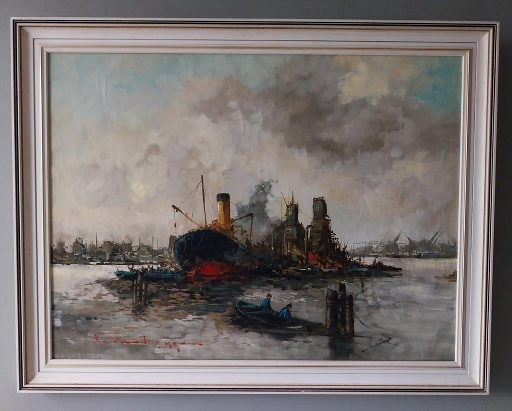 B van der Bruggen (1914-2013) - Havengezicht - 1960, Ophalen
