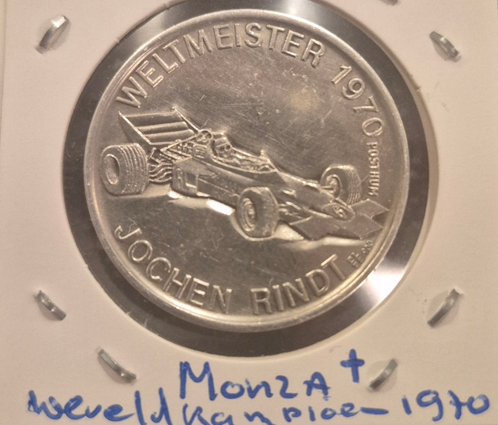 Formule 1 zilveren penning Jochen Rindt, Verzamelen, Ophalen, Formule 1
