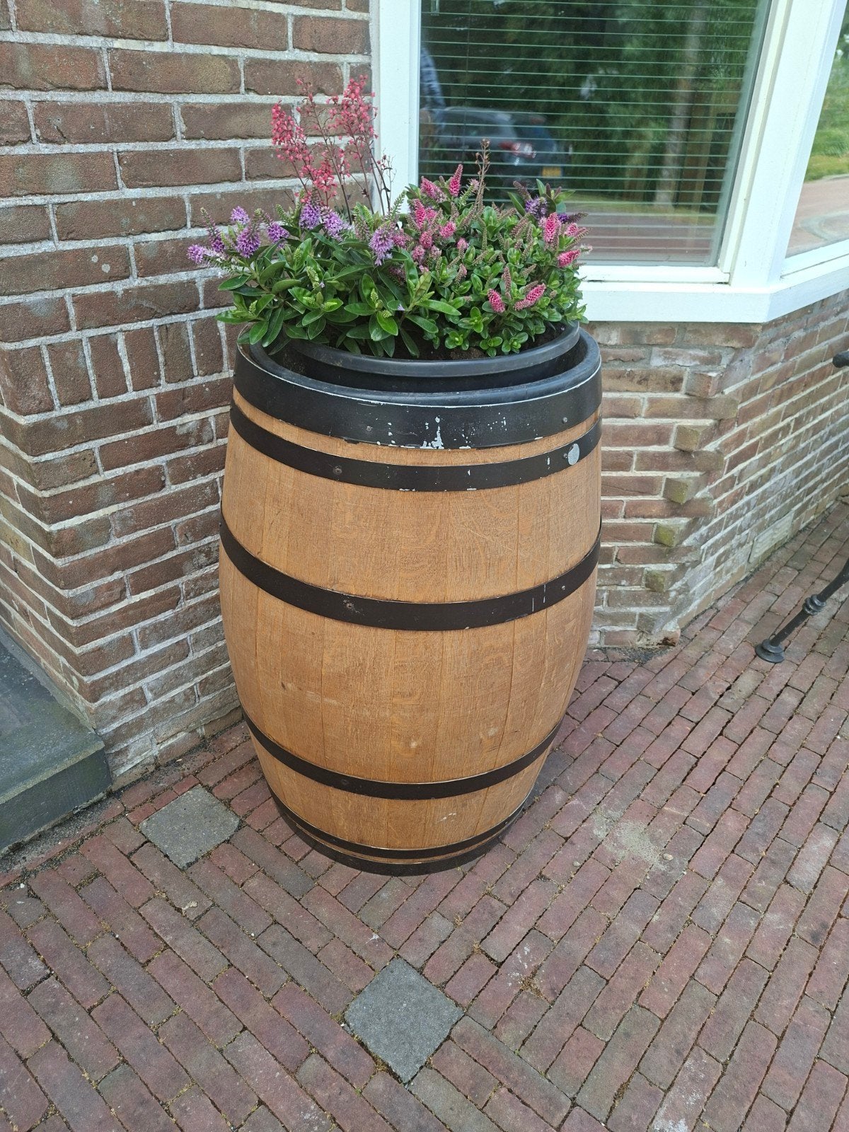 Frans eiken wijnvat Taransaud 225L - 95x72cm, Huis en Inrichting, Ophalen of Verzenden, Gebruikt, Bruin, Hout