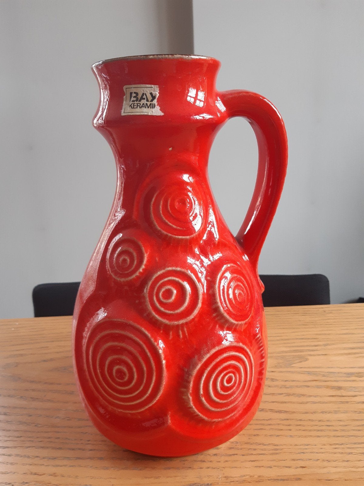 BAY VAAS KNALORANJE, Ophalen of Verzenden, Overige kleuren, Glas, Minder dan 50 cm