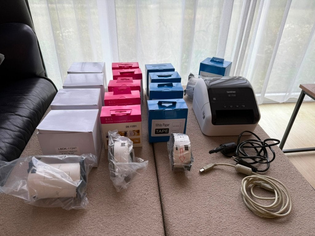 Brother labelprinter QL1100 incl. diverse Brother labels, Ophalen, Qwerty, Zo goed als nieuw, Etiket