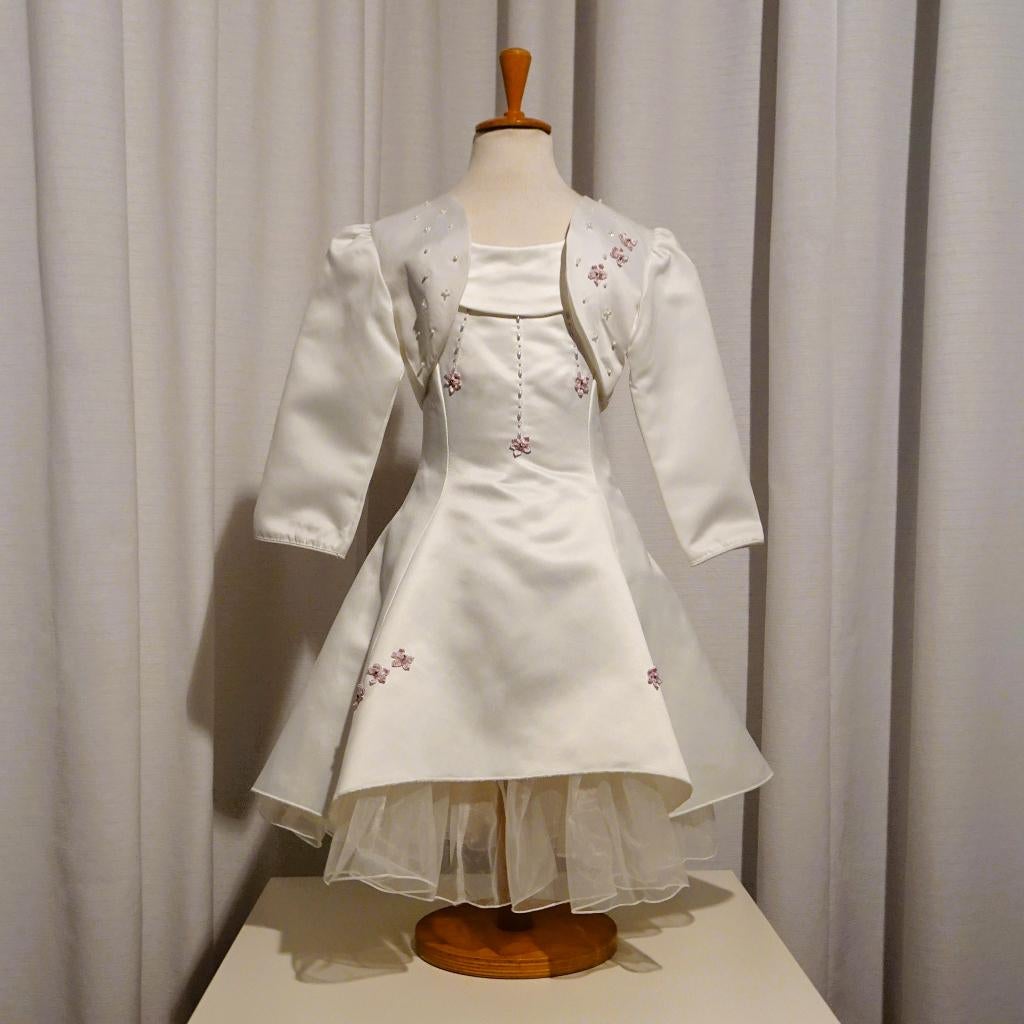 Nieuw ! Maat 110 Mooie Ivoor Witte Bruidsmeisje Prinses Jurk, Ophalen of Verzenden, Nieuw, Meisje, Jurk of Rok