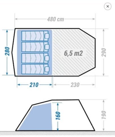 Quechua Air Seconds Family 4.1 XL, Ophalen, Zo goed als nieuw, Tot en met 4