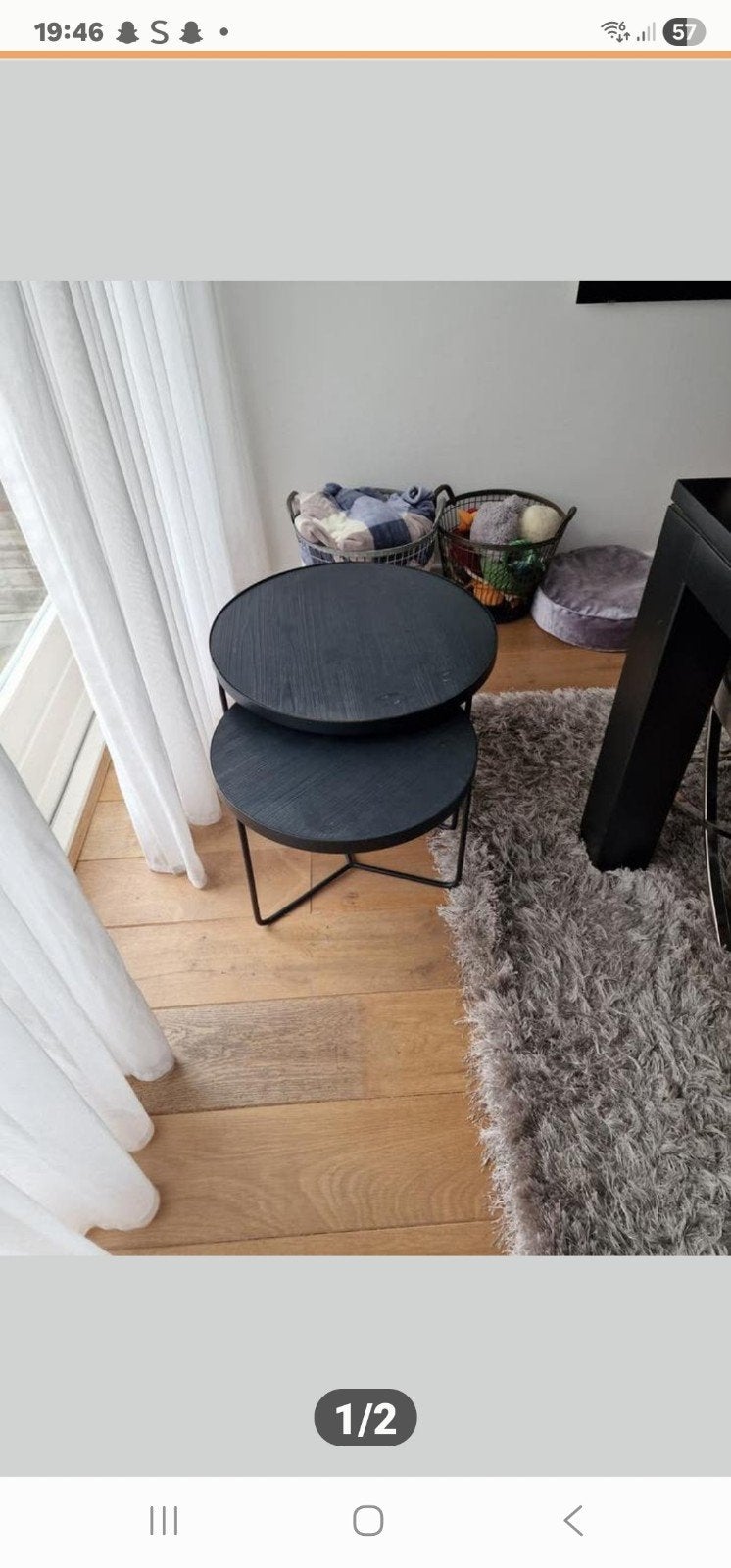 2 bijzettafels, Ophalen, Gebruikt, Rond, Minder dan 55 cm