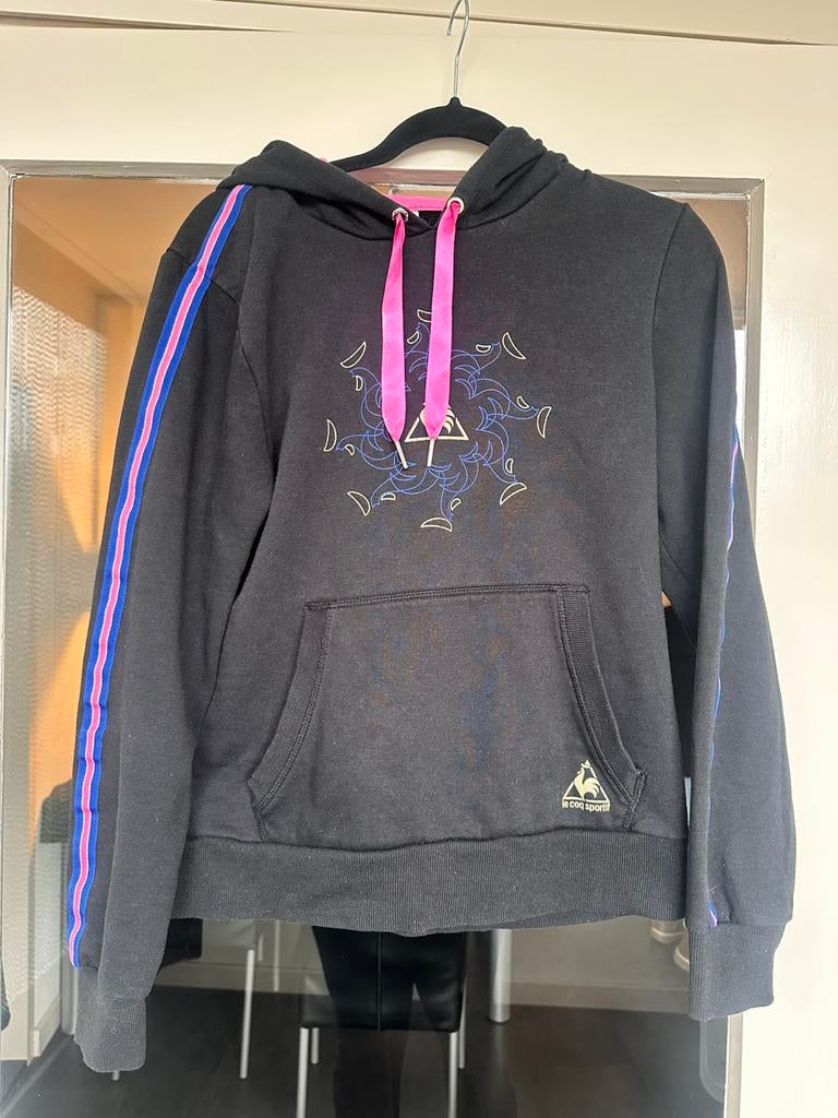 Zwarte Le Coq Sportif Hoodie met Roze Details, Ophalen of Verzenden, Zo goed als nieuw, Maat 46/48 (XL) of groter, Roze