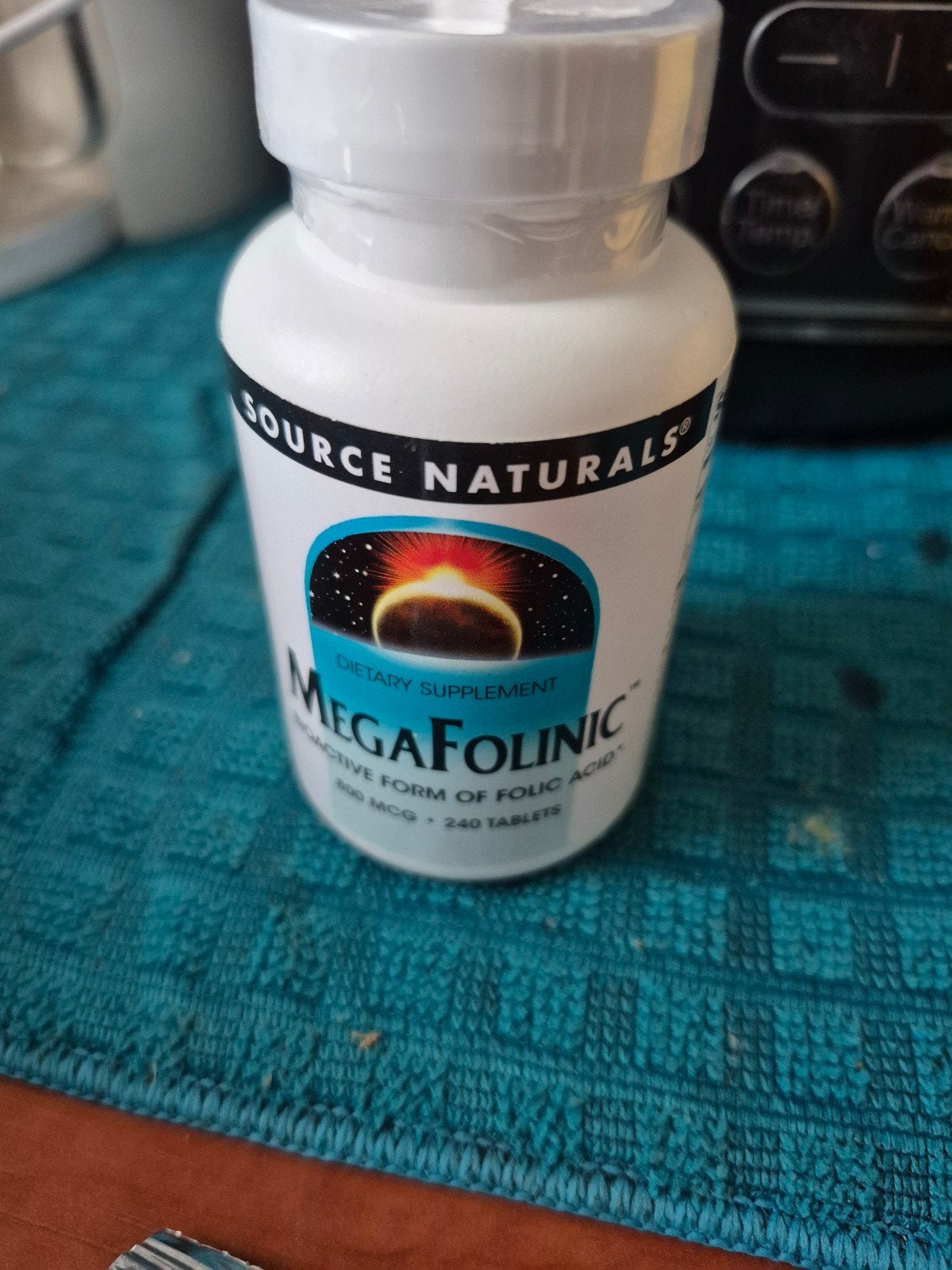 Source Naturals Megafolinic Folic Acid 800 mcg 240 tabletten, Ophalen of Verzenden, Nieuw, Poeder of Drank