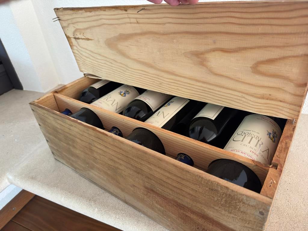 Château Citran 1990 Haut-Médoc Cru Bourgeois - Houten Kist, Frankrijk, Ophalen of Verzenden, Zo goed als nieuw, Rode wijn