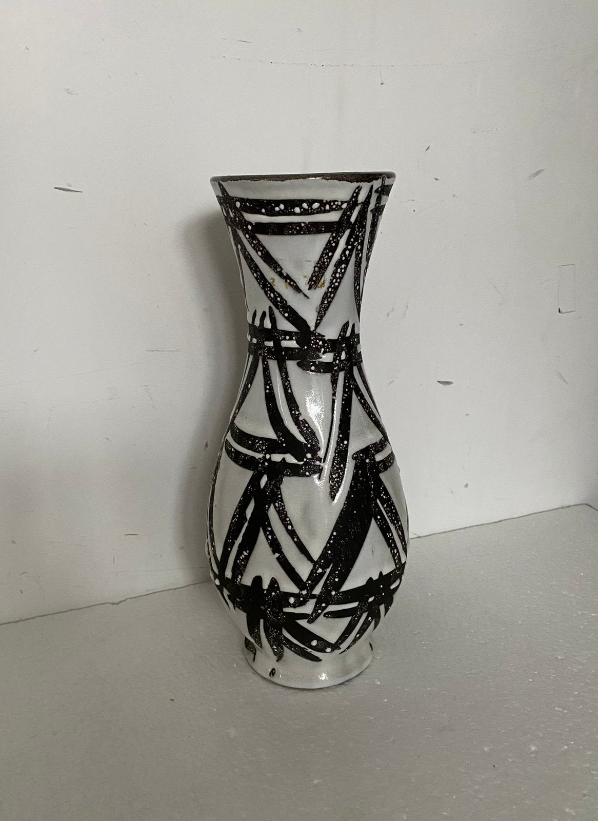Carstens keramiek vaas , West Germany jaren 70, 31 cm, Gebruikt, Duitsland, Handgemaakt