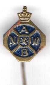 ANWB kleine kroon blauw op koper speldje ( X_060), Verzamelen, Ophalen of Verzenden, Zo goed als nieuw, Transport, Speldje of Pin