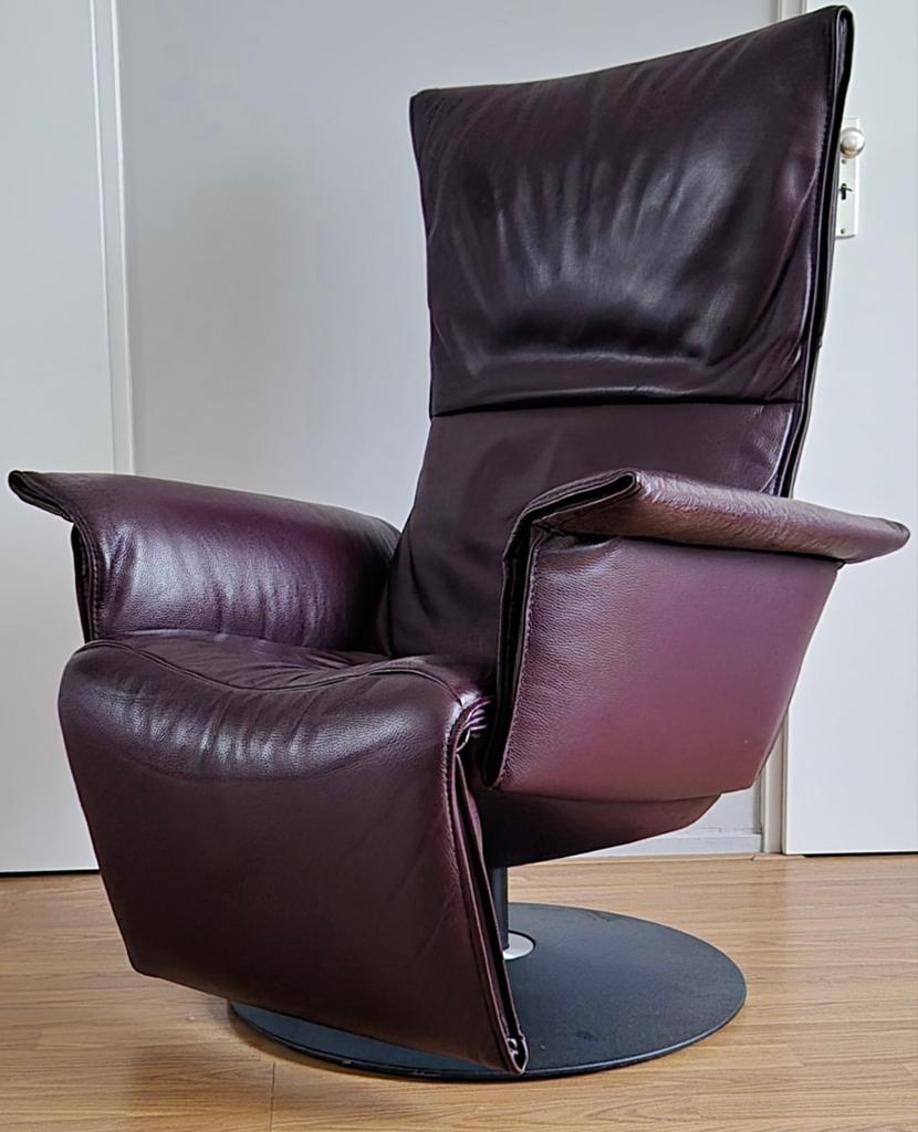 Jori relaxfauteuil leer mono-move leer bordeaux mag weg voor, Ophalen, Gebruikt, 75 tot 100 cm, Leer