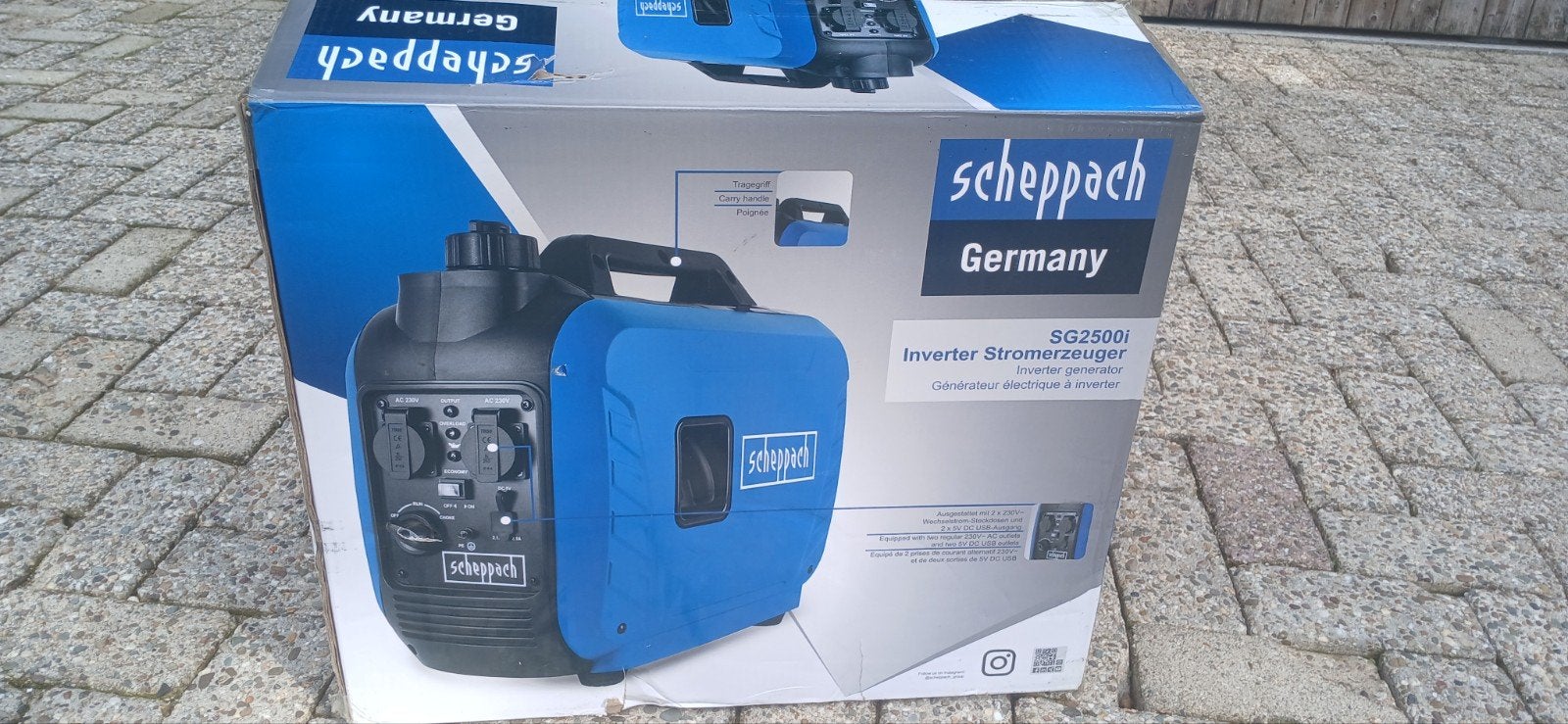 Scheppach SG2500i Inverter Aggregaat - in originele doos, Ophalen, Zo goed als nieuw