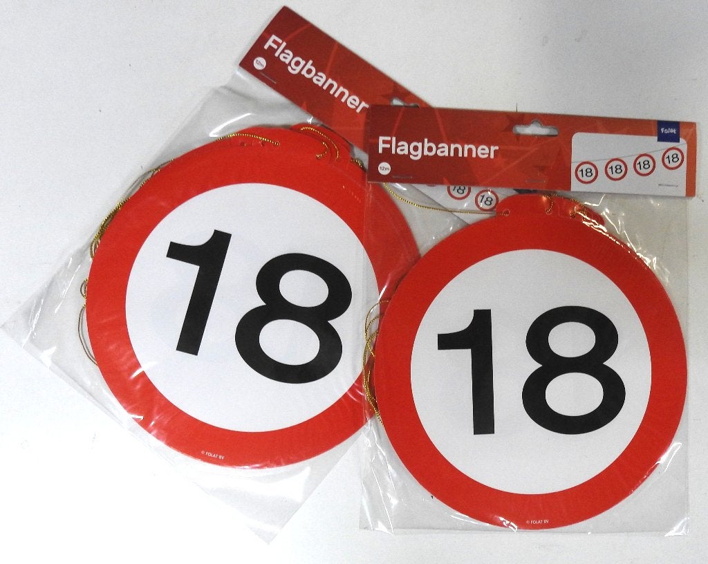vlaggenlijnen 18 jaar, Ophalen of Verzenden, Nieuw, Versiering, Verjaardag