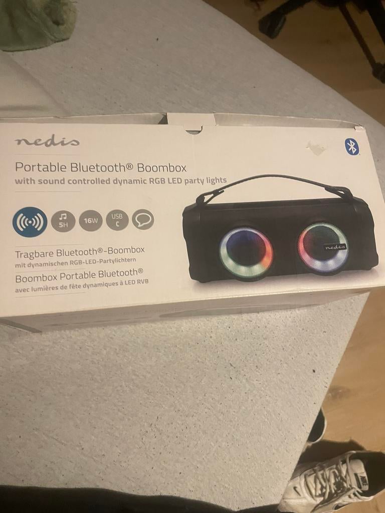 Nedis Bluetooth Party Speaker  Met RGB Verlichting, Overige merken, Overige typen, Ophalen of Verzenden, Zo goed als nieuw