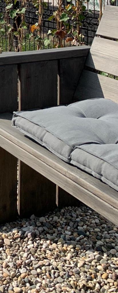 Matraskussens tuinbank, Tuin en Terras, Tuinmeubel-accessoires, Ophalen, Zo goed als nieuw
