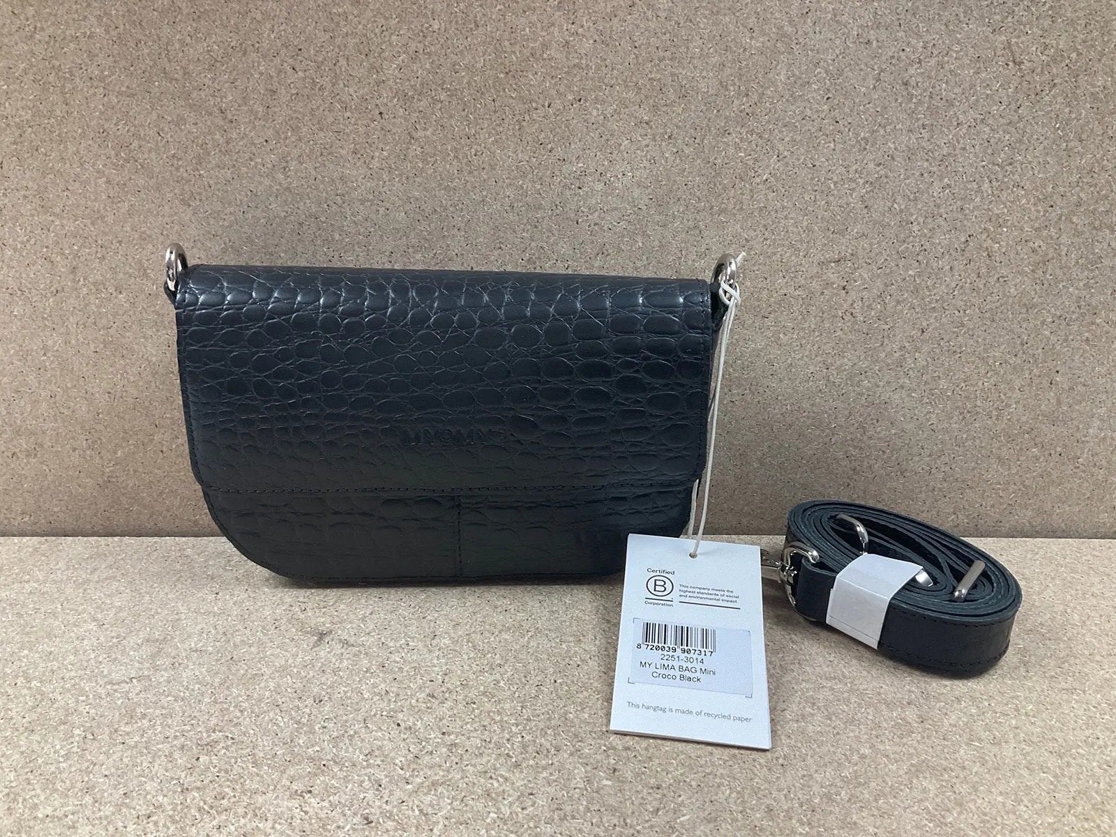 MYOMY My Bag Mini Croco Black schoudertasje - nieuw!, Ophalen of Verzenden, Nieuw, Zwart, Schoudertasje