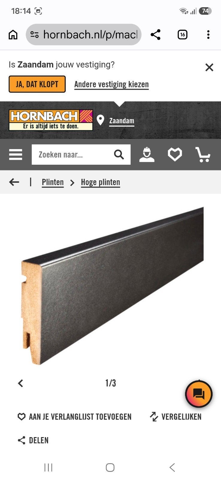 Maclean Clipplint classic robuust 75 mm, Doe-het-zelf en Verbouw, Ophalen, Overige materialen, Nieuw, 250 cm of meer