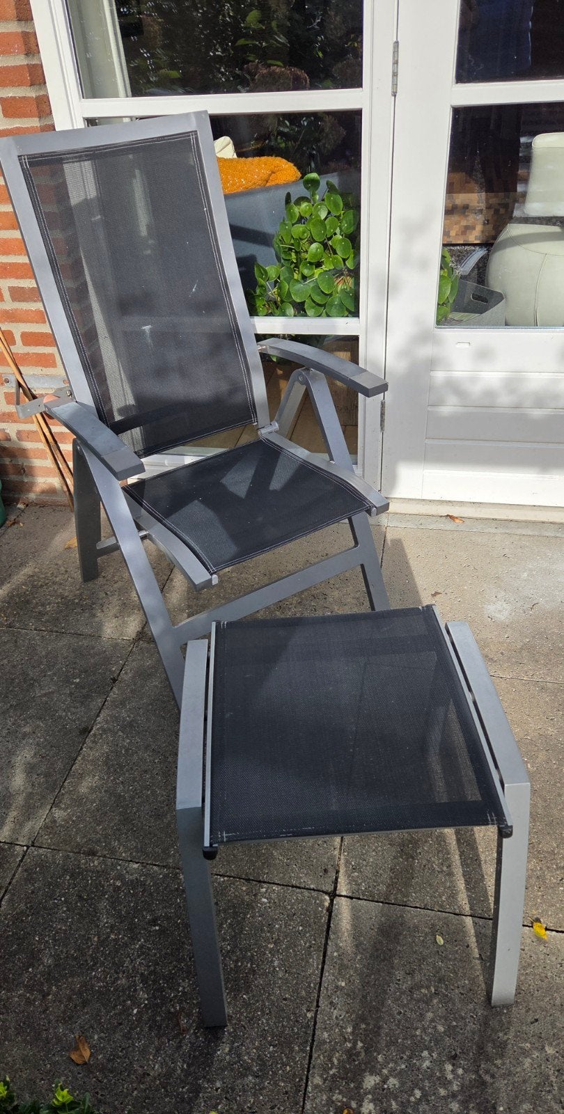 Fiore relax  standenstoel + hocker, Tuin en Terras, Ophalen, Gebruikt, Wicker, Verstelbaar