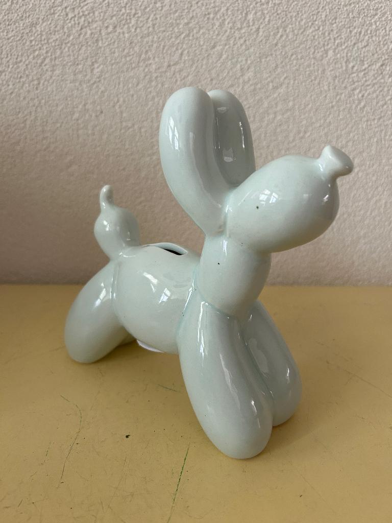 Keramische Ballonhond Spaarpot - Mintgroen Design, Ophalen of Verzenden, Nieuw, Steen, Aardewerk of Keramiek, Dier