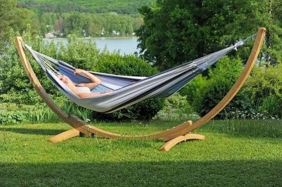 Hangmat met houten standaard, Tuin en Terras, Ophalen, Nieuw, Met standaard