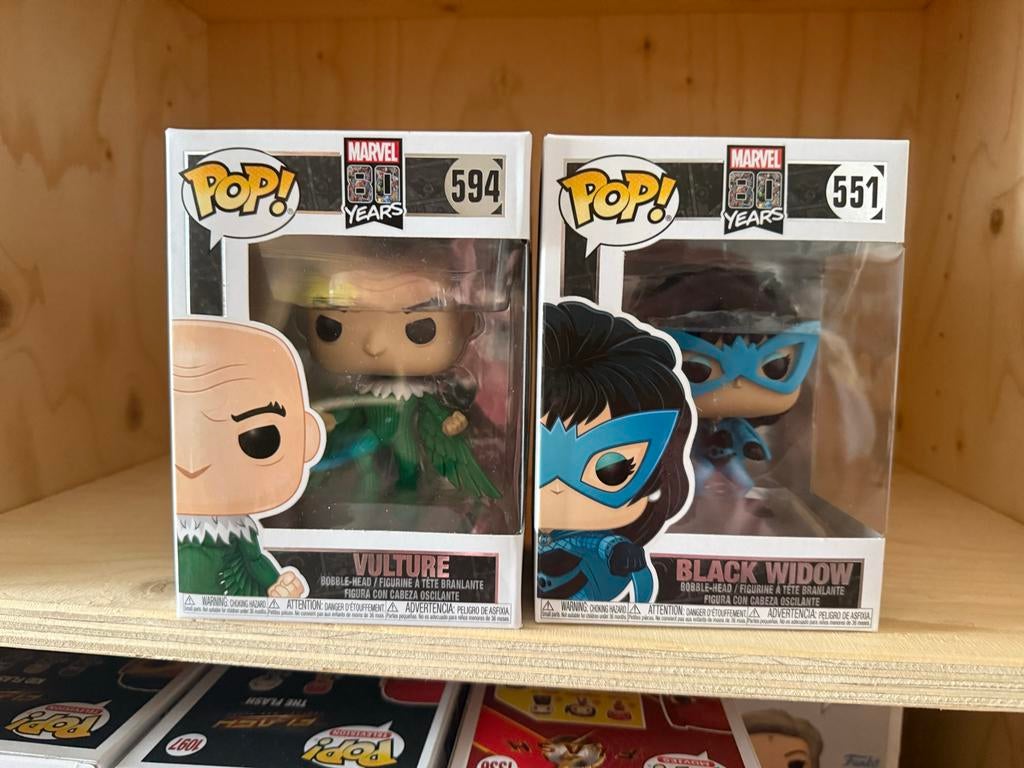 Funko Pop Marvel 80 Years: Black Widow en Vulture, Verzamelen, Ophalen, Zo goed als nieuw