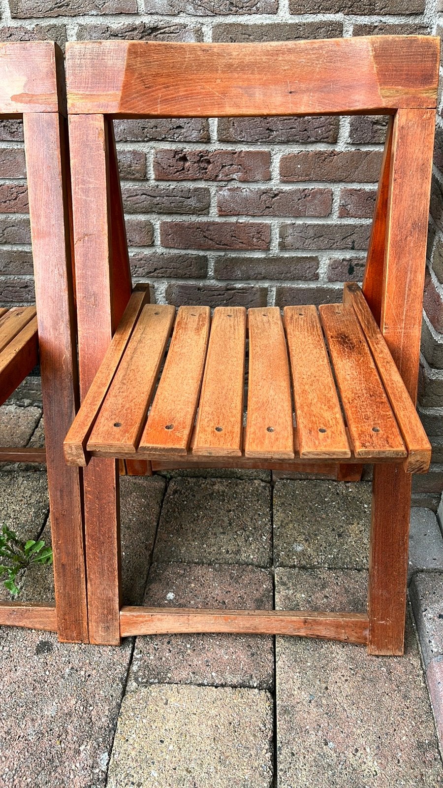 Vintage houten klapstoel – in stijl van Aldo Jacober, Ophalen of Verzenden