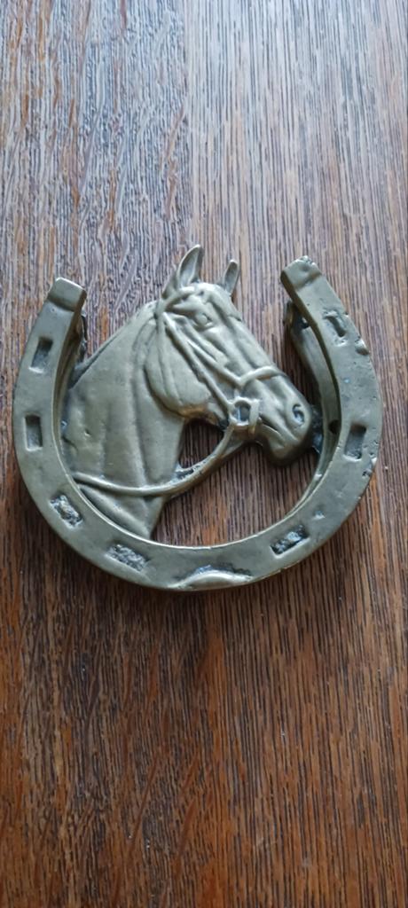 DEURKLOPPER MET PAARD AFBEELDING MESSING 13 BIJ 13 CM, Ophalen of Verzenden