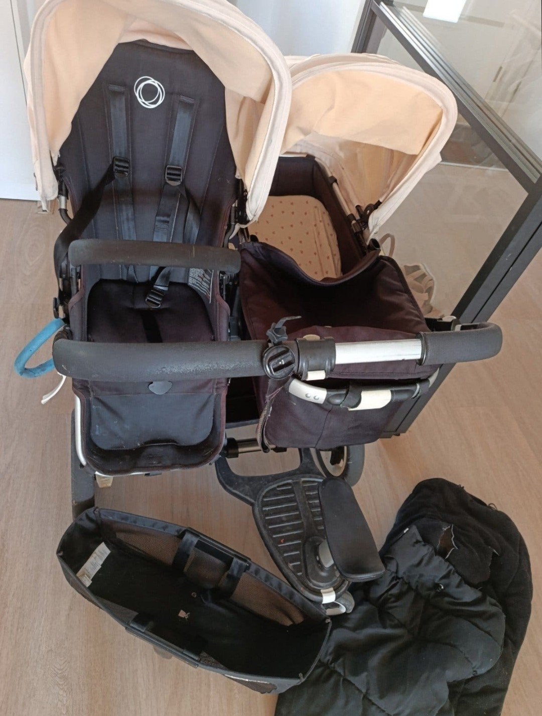Bugaboo Donkey 2 Duo kinderwagen met reiswieg en voetenzak, Gebruikt, Bugaboo, Ophalen of Verzenden, Combiwagen