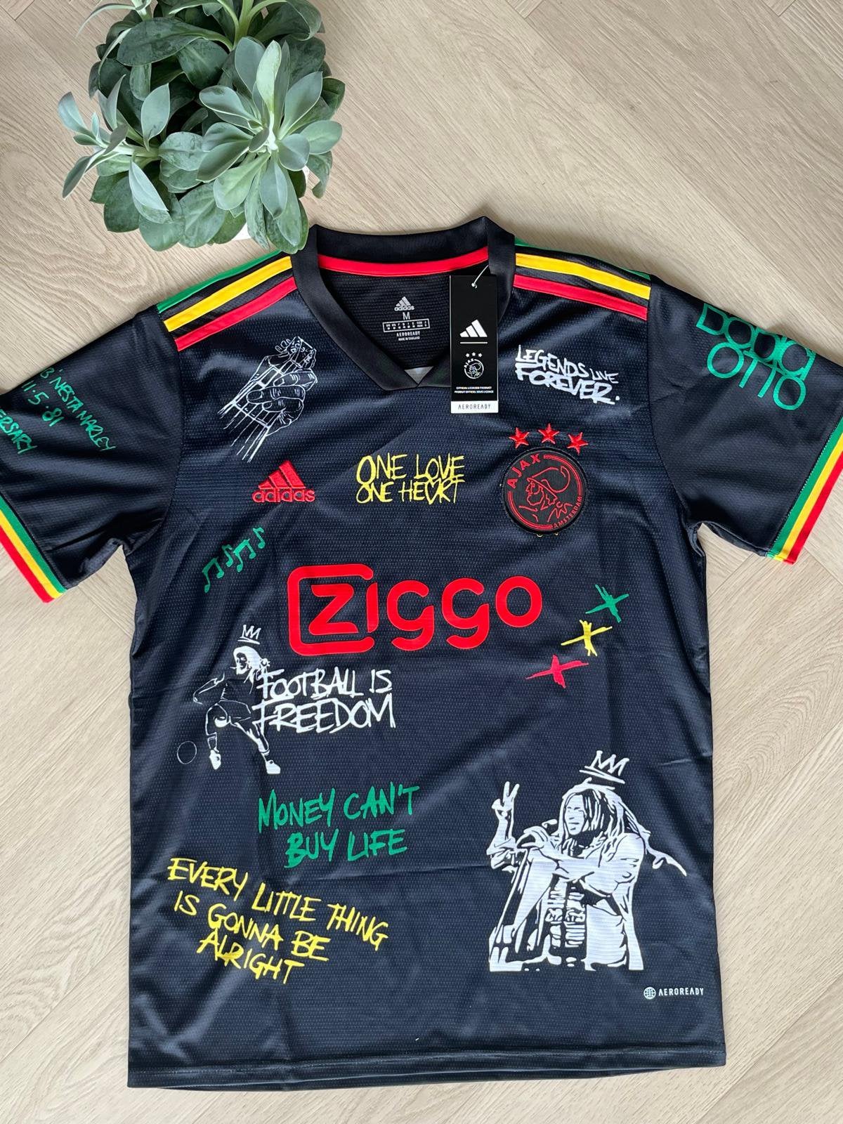 Ajax x Bob Marley shirtje, Maat 48/50 (M), Zwart, Nieuw, Ophalen of Verzenden