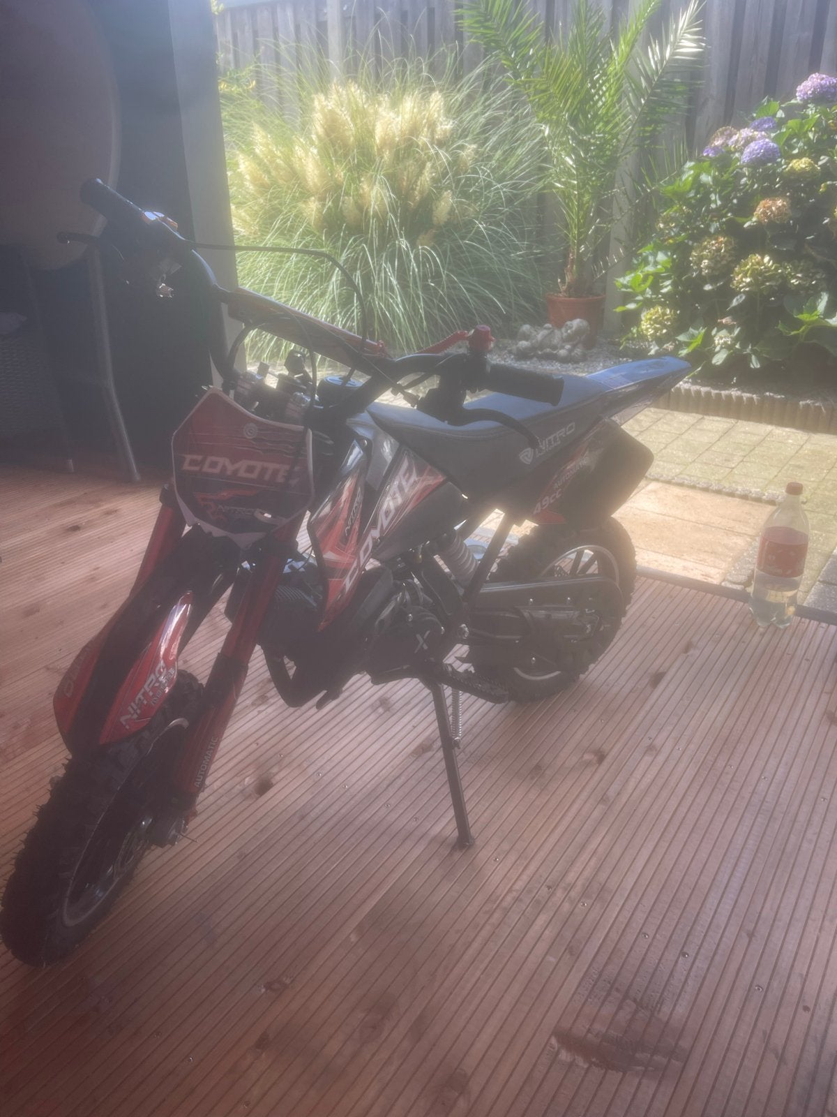 Nitro Coyote Pitbike - start niet nieuwe bougie en start, Fietsen en Brommers, Ophalen of Verzenden, Zo goed als nieuw, Schijfrem